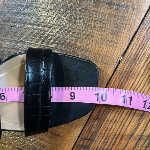 Vionic Merlot Black Croc Leather Slide Sandals Women’s Comfort Criss-Cross - Picture 11 of 13